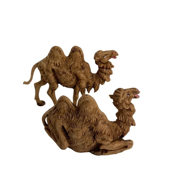 Fontanini Camel Pair • Vintage Italian Nativity Animals • Standing & Resting - Picture 2 of 6